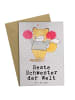 Mr. & Mrs. Panda firmungskarte Fuchs Beste Schwester der Welt mi... in Grau Pastell