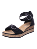 rieker Keilsandalette in schwarz