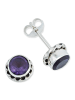 mantraroma 925er Silber - Ohrstecker (L) 7 x (B) 7 mm mit Amethyst facettiert