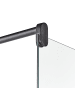 Beliani Duschwand AHAUS in Transparent/Schwarz - (W) 90 x (H) 190 x (L) 90 cm