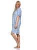 NORMANN kurzarm Nachthemd Ethnolook in blau