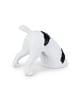 relaxdays Hund-Gartenfigur "buddelnd" in Weiß/ Schwarz - (B)28 x (H)23 x (T)17 cm