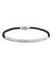 Adeliás Damen Armband – Armreif aus Leder mit Strass Steinchen 19 cm in schwarz