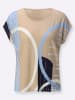 creation L Rundhalsshirt in beige-bleu-bedruckt
