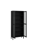 ebuy24 Vitrinenschrank Roma Schwarz 89 x 37 cm