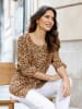 Sieh an! 3/4-Arm-Bluse in cognac-schwarz-bedruckt