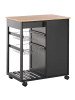 Beliani Servierwagen BOVES in Schwarz/Braun - (W) 76 x (H) 88 x (L) 48 cm