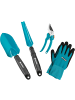 Gardena 4-tlg. Gartenset Gartenschere Schaufel Unkrautstecher Handschuhe 8/M 8965-30