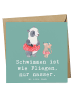 Mr. & Mrs. Panda Klappkarte Schwimmen wie Fliegen mit Spruch in Meeresbrise