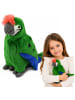 Wisam Plüschpapagei, Ara, exotischer Vogel, Maskottchen, Kuscheltier, Grün