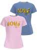 Delmao T-Shirt in rosa+blau