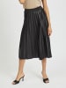 Vila Midi Falten Rock Satin Plissee Skirt Wadenlang Stretch VINITBAN in Schwarz-2