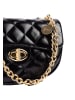 faina Damen Schultertasche Im Metallic-Look in Schwarz
