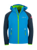 Trollkids Softshell Jacke Zip Off "Rondane" in Marineblau / Mittelblau / Grün