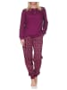 NORMANN Langarm Schlafanzug Pyjama Bündchen Ethnolook in beere