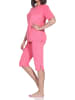 NORMANN Kurzarm Capri Frottee Schlafanzug Capri Shorty 125 204 450 in pink