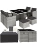 tectake Aluminium Rattan Gartenlounge für 4 bis 8 Personen, Inkl. Schutzhülle