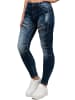 Cipo & Baxx Damen Slim Fit Jeans Stonewashed in Blue