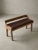 KADIMA DESIGN Sitzbank | Echtleder/Holz, 108x63x43cm, Rückenlehne