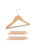 relaxdays 20 x Kinderkleiderbügel in Natur - (B)30,5 x (H)19 x (T)1 cm