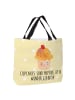 Mr. & Mrs. Panda Shopper Tasche Cupcake mit Spruch in Gelb Pastell
