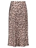 Vera Mont Satinrock mit Leoprint in Weiß/Braun