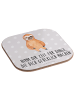 Mr. & Mrs. Panda Glasuntersetzer Faultier Zufrieden mit Spruch in Grau Pastell