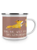 Mr. & Mrs. Panda Emaille Tasse Verlobung Glück mit Spruch in Braun Pastell