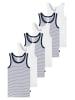 Schiesser Unterhemd / Tanktop Kids Boys Feinripp Organic Cotton in Weiß / Blau gestreift