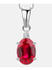 Diamant L'éternel Halskette mit Anhänger aus 375 Weißgold mit Lab Grown Diamant mit Rubin