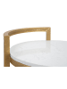 Mauro Ferretti Couchtisch aus goldfarbenem Metall mit weißer Tischplatte, 40 x 43 x 50 cm
