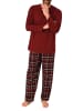 NORMANN Schlafanzug lang Pyjama FlanellHose Karo - 88217 in rot2
