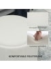 HOMCOM Ottomane-56L x 56B x 42H cm-Cremeweiß