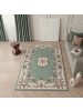 KADIMA DESIGN Wollteppich Kurzflor BEAULY Naturfaser Traditionell Wohnzimmer in Grün-Beige