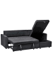 Beliani 3-Sitzer Sofa NASSJO in Schwarz - (W) 210 x (H) 90 x (L) 131 cm linksseitig