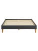 Homestyle4u Polsterbett mit Lattenrost 140x200 cm in Grau