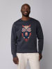 wat? Apparel Sweatshirt Colorful Owl in India Ink Grey