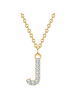 Glanzstücke München Halskette Buchstabe J Sterling Silber Zirkonia in gelbgold