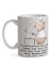 Mr. & Mrs. Panda Geschenktasse Tierheilpraktiker Herz mit Spruch in Grau Pastell