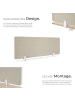 tectake Schreibtisch Trennwand Noisy inkl. 2 Befestigungsklemmen, beige