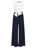 Vera Mont Jumpsuit mit weitem Bein in Dunkelblau/Weiß