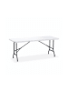 relaxdays Gartentisch in Weiß - (B)180 x (H)72 x (T)74 cm