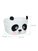 relaxdays Aufbewahrungskorb "Panda" in Weiß/ Schwarz - (B)27 x (H)24 x (T)18 cm