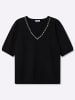 sheego Kurzarm-Pullover in schwarz