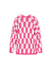 ROCKEASY Women Plus Size Sweater in pink white