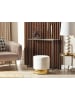 Beliani Pouf SOPHIA in Weiß/Gold - (W) 39 x (H) 40 x (L) 39 cm