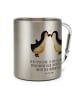 Mr. & Mrs. Panda Isolier Kaffeebecher Pinguin Liebe mit Spruch in Silber