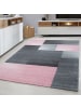 KADIMA DESIGN Teppich Kurzflor Waschbar Karo SERENO Strapazierfähig OEKO-TEX in Pink