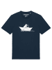 wat? Apparel T-Shirt Astronaut in paper boat in Dunkelblau