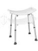 tectake Aluminium-Badezimmerhocker, 51 x 39 x 43–60,5 cm, Teleskopbeine
